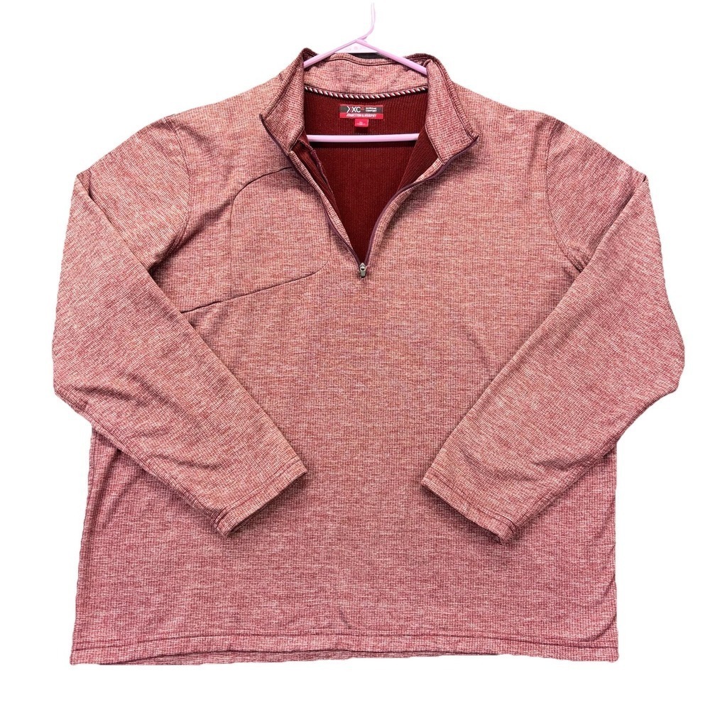 Johnston & Murphy XC4 Sweatshirt Mens XL Red 1/4 Zip Pocket Extreme Comfort